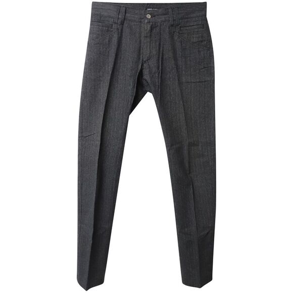 Dolce & Gabbana Pants in Grey Cotton Denim